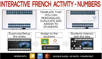 Preview of French Interactive Activity - Numbers 