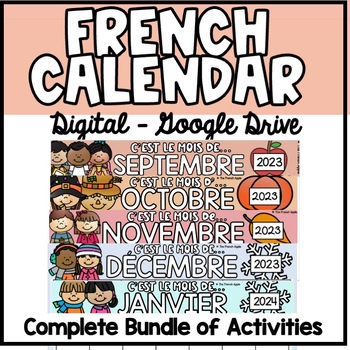 Preview of French Digital Calendar BUNDLE | Calendrier | Google Slides