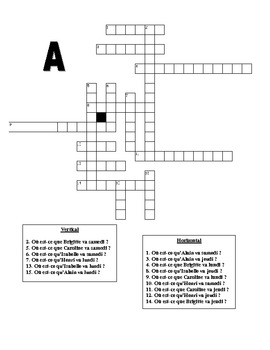 French City Locations Interactive Crossword Puzzle Speaking Activity
