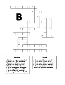 French City Locations Interactive Crossword Puzzle, Speaking Activity
