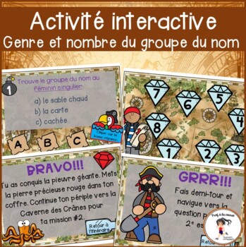 French Interactive Grammar Game Jeu interactif Genre et nombre du