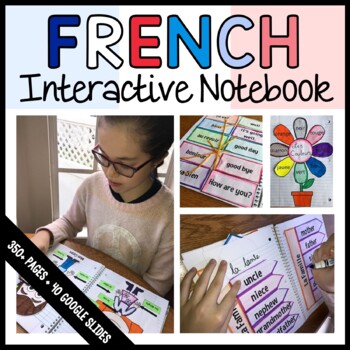 Preview of French Interactive Notebook 400+ Pages with Scaffolded Notes & Google Slides