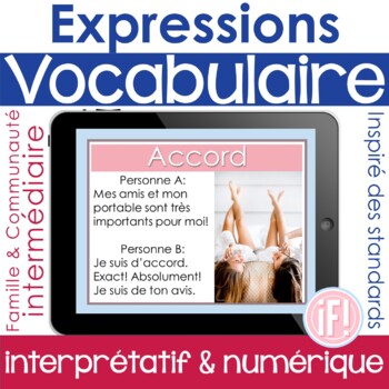 Preview of French Interpersonal Expression Emotion No Prep Reading Visual Vocabulary
