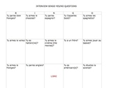 French Interview Bingo Yes/No Questions