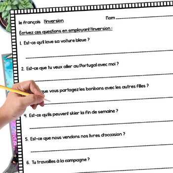 French – Inversion - worksheet and answer key by mrslryan | TpT