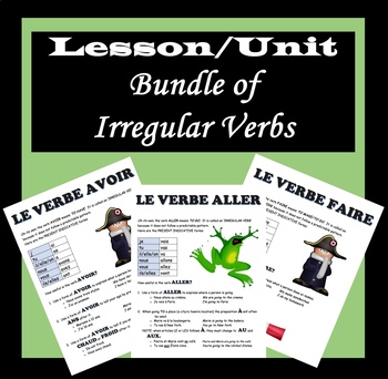 Preview of French Irregular Verb Packets BUNDLE: ALLER, AVOIR, ÊTRE & FAIRE