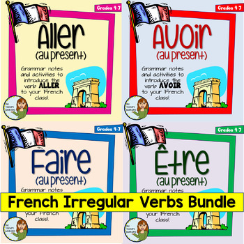Preview of French Irregular Verbs Bundle - Aller, Avoir, Être, and Faire- DISTANCE LEARNING