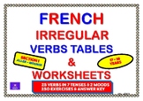 French Irregular Verbs Tables & Worksheets - Section 1