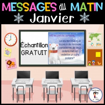 Preview of French January Morning Messages | Messages du matin -Janvier Échantillon GRATUIT