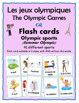 Preview of French - Jeux Olympiques/Olympic Games - Flashcards - 41 summer sports,6 formats