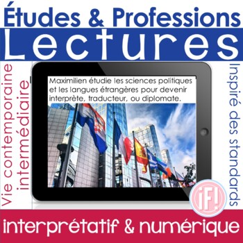 Preview of French Jobs Professions Studies Careers Reading Performance Task Etudes Métiers