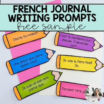 Preview of FREEBIE: French Journal Writing Prompts