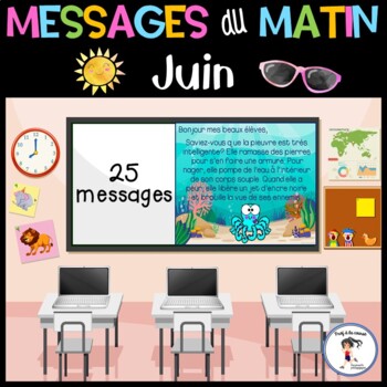 Preview of French June Morning Messages| Messages du matin de juin | océan