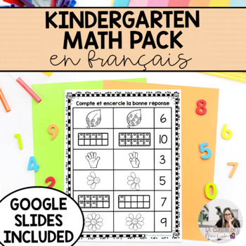 Preview of French Kindergarten Math Distance Learning Pack