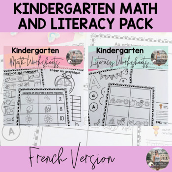 Preview of French Kindergarten Math and Literacy Distance Learning Bundle
