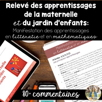 Preview of French Kindergarten Report Card Comments: littératie et mathématiques