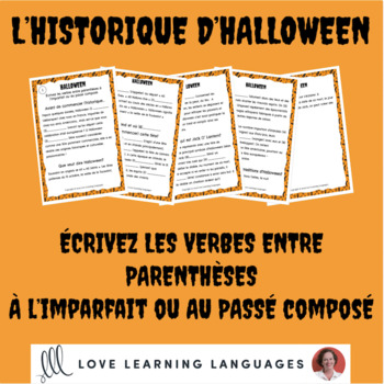 Preview of French - L'Historique d'Halloween - Le passé composé et l'imparfait