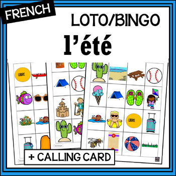 French Summer/L'ÉTÉ game of LOTO/Bingo by mrslryan's French resources