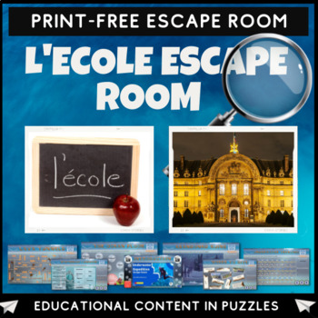 Preview of French L'ecole Escape Room