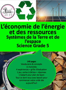 Preview of French: L'économie de l'énergie et des ressources, Gr.5, Sciences, 149 slides
