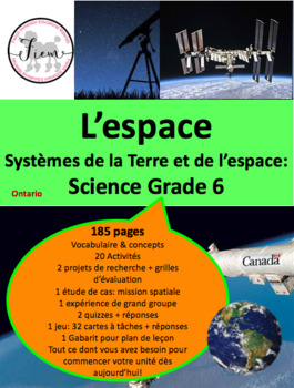 Preview of French: "L'espace", Sciences, Grade 6, 185 pages
