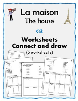 French – La Maison / The house – Worksheets – Connect and Draw | TPT