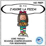 French La Pizza (J'adore la pizza) Reading Comprehension