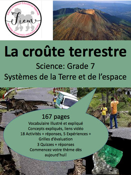 Preview of French: "La croûte terrestre", Sciences, Grade 7, 118 slides