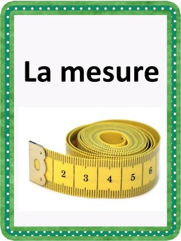 Preview of French: La mesure, Cartes éclairs, PRIMAIRE French Immersion
