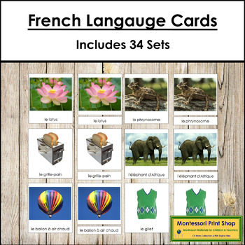 Preview of French Classified Language Cards Bundle