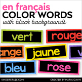 French Language Color Words Classroom Signs {Black Series}