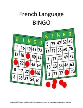 Preview of French Lesson Plans BINGO Game Set - French Lessons (Sub Ok)  - French 1