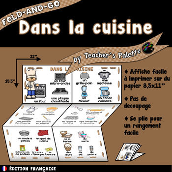 Preview of French Language Learning Vocabulary Poster—Cooking & Baking