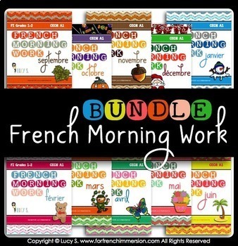 Preview of French Morning Work BUNDLE| Petit travail du matin French bell work ringers