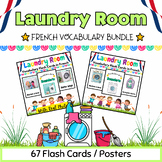 French Laundry Room Vocab Flash Cards BUNDLE for PreK & K 