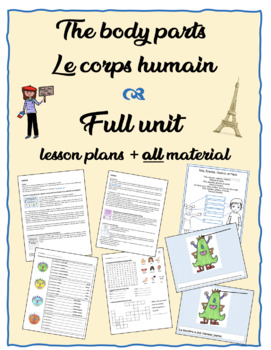 Preview of French – Le corps humain / Human body parts -Thematic Unit,Lesson plans,material