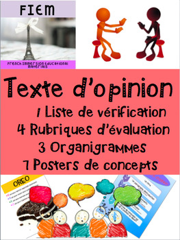 Preview of French: Le texte d'opinion: posters, rubriques, graphic organizers