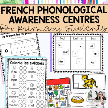 Preview of French Phonological Awareness Centres & Activities Bundle | Science of Reading