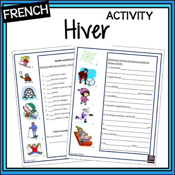 Preview of French Activités d’hiver –Winter Activities