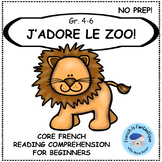 French Reading Comprehension Les Animaux au Zoo