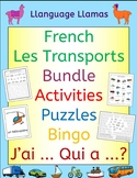 French Les Transports Bundle - Activities Puzzles Bingo J'