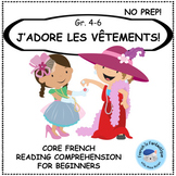 French Reading Comprehension Clothing and Seasons