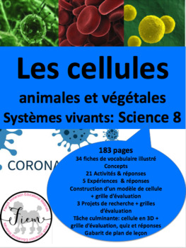 Preview of French: "Les cellules", Sciences, Grade 8, 183 slides UPDATED