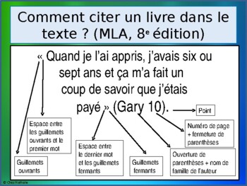 French Les Citations Mla 8e Edition By Chez Nathalie Tpt