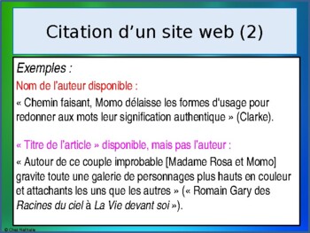 French Les Citations Mla 8e Edition By Chez Nathalie Tpt