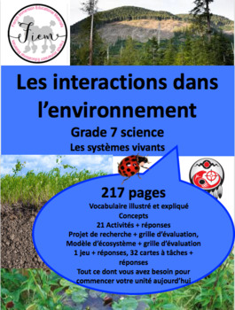 Preview of French: "Les interactions dans l'environnement", Sciences, Grade 7, 217 slides