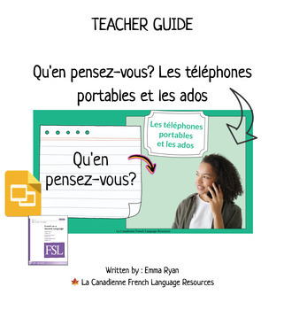 Preview of French Lesson Plan. La technologie. Les téléphones portables et les ados.