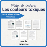 French Reading Comprehension Activity (2 Levels): Les coul