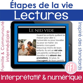 Preview of French Life Stage Family Friend School Career Reading Performance Task No Prep