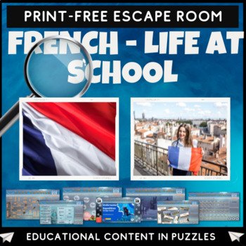 Preview of French - Life at School Escape Room